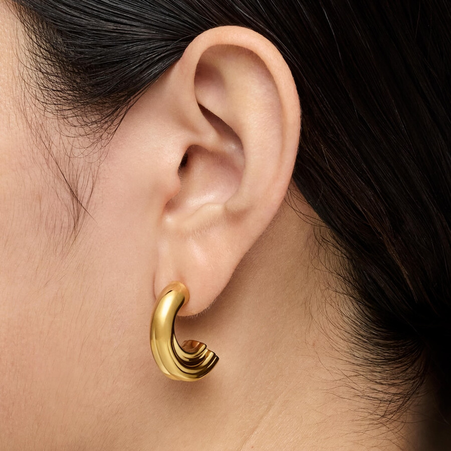 orecchini a cerchio in argento placcato oro 18kt con motivo a orso tous 1950
