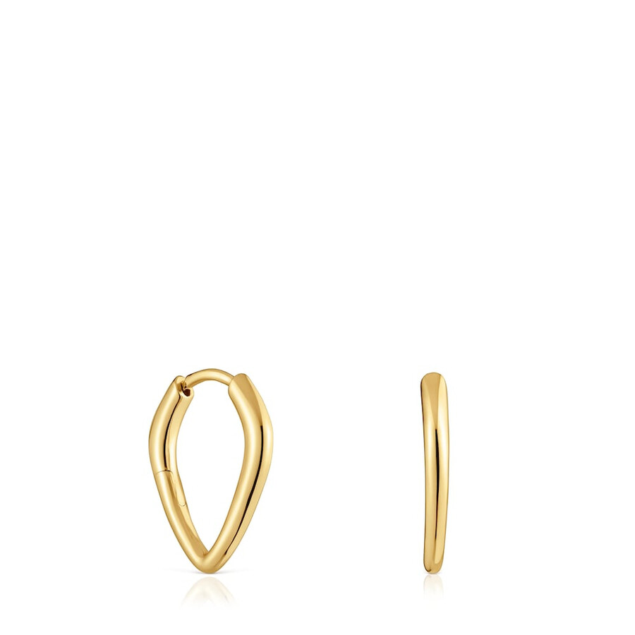 orecchini a cerchio corti e appuntiti in placcatura oro 18 kt su argento tous basics