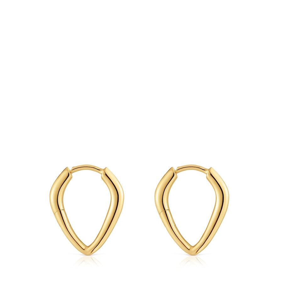orecchini a cerchio corti e appuntiti in placcatura oro 18 kt su argento tous basics
