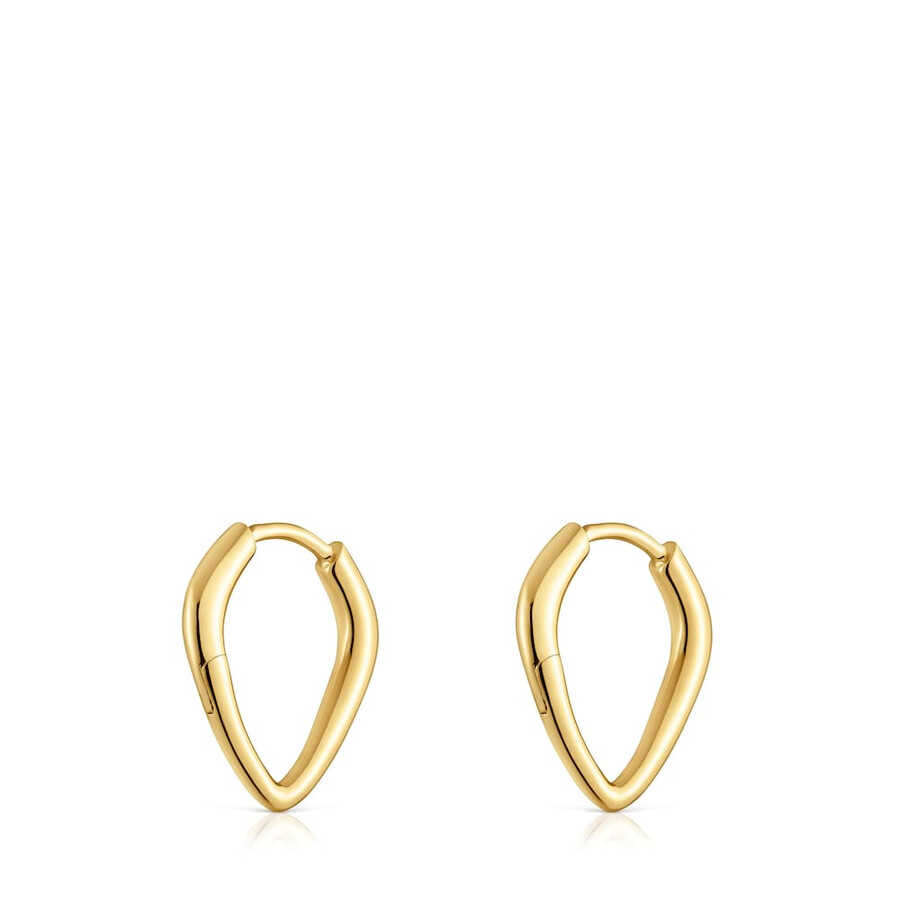 orecchini a cerchio corti e appuntiti in placcatura oro 18 kt su argento tous basics