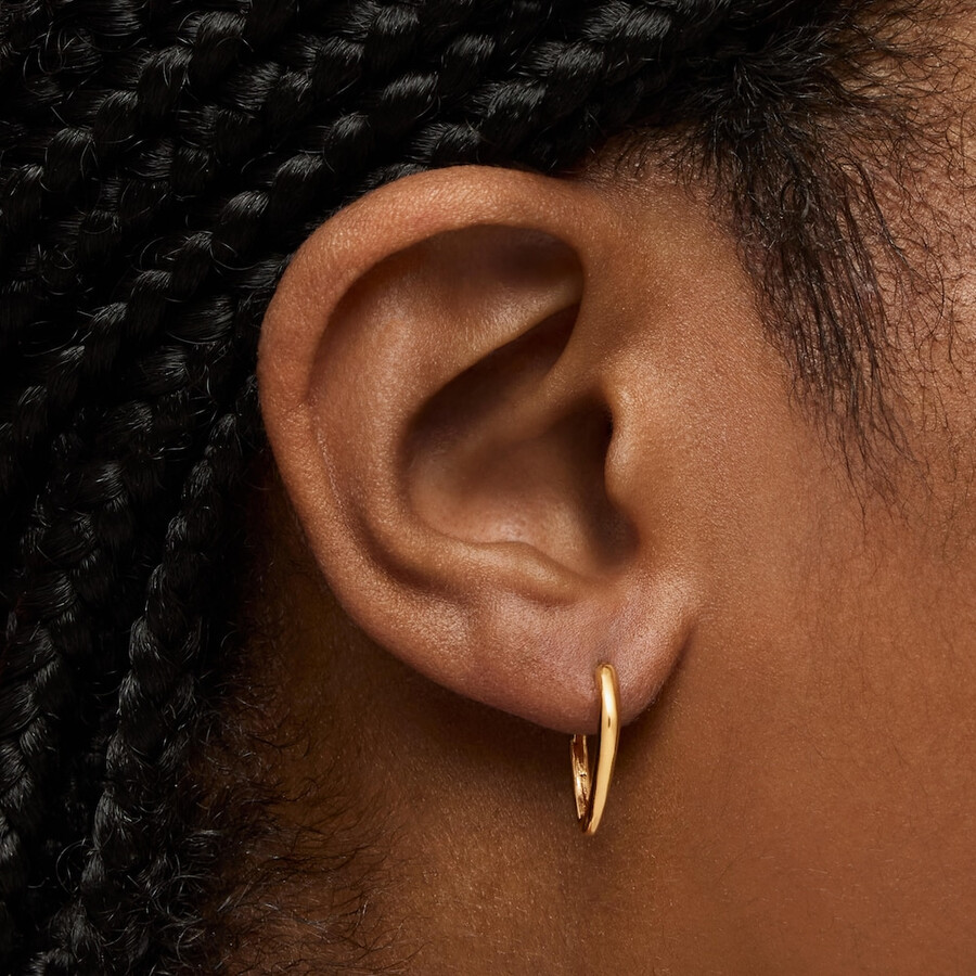 orecchini a cerchio corti e appuntiti in placcatura oro 18 kt su argento tous basics