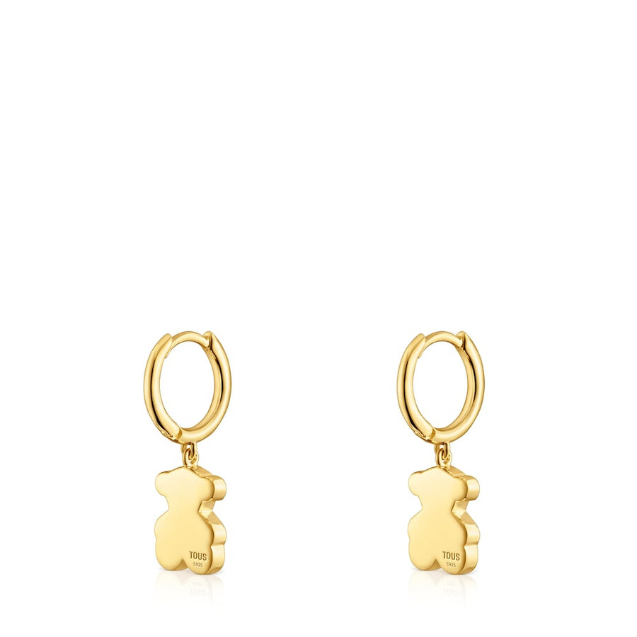 orecchini a cerchio placcati in oro 18kt su argento con ciondolo a forma di orso e placcati in oro 18kt su argento tous sweet dolls