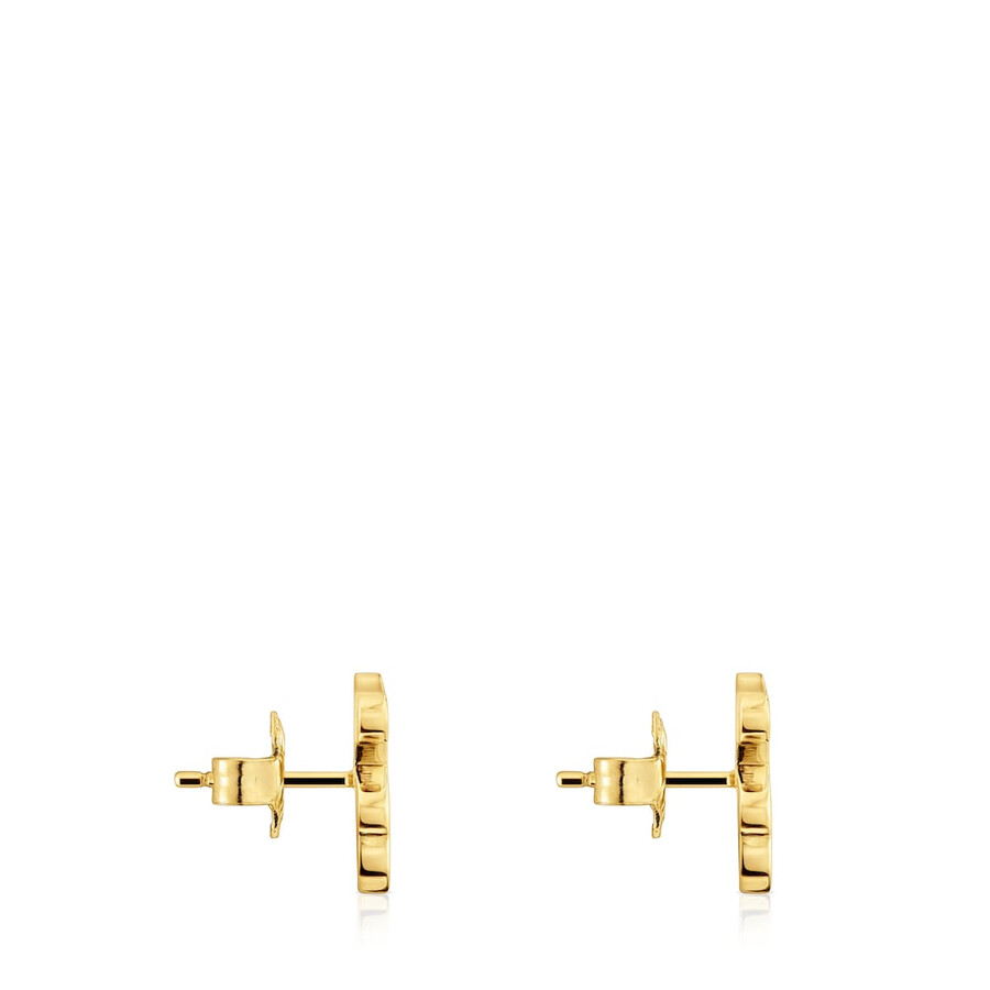 orecchini a forma di orso in argento placcato oro 18kt da 12 mm sweet dolls