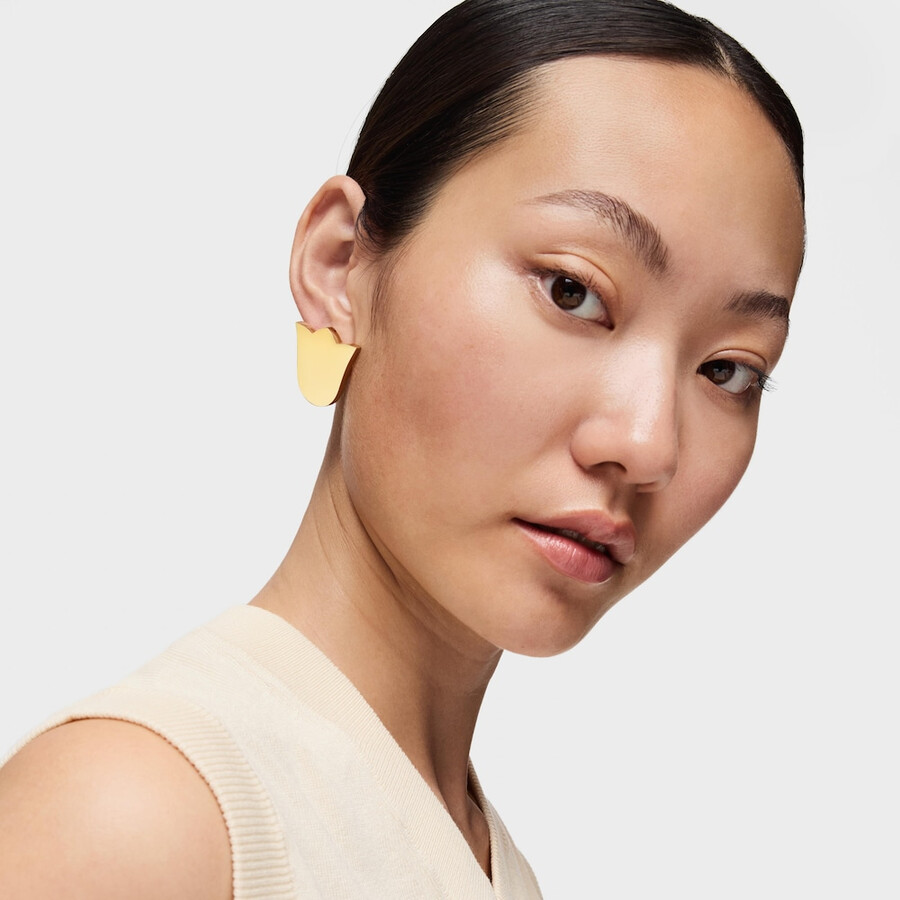 orecchini tulip sweet dolls da 29 mm placcati in oro 18kt su argento