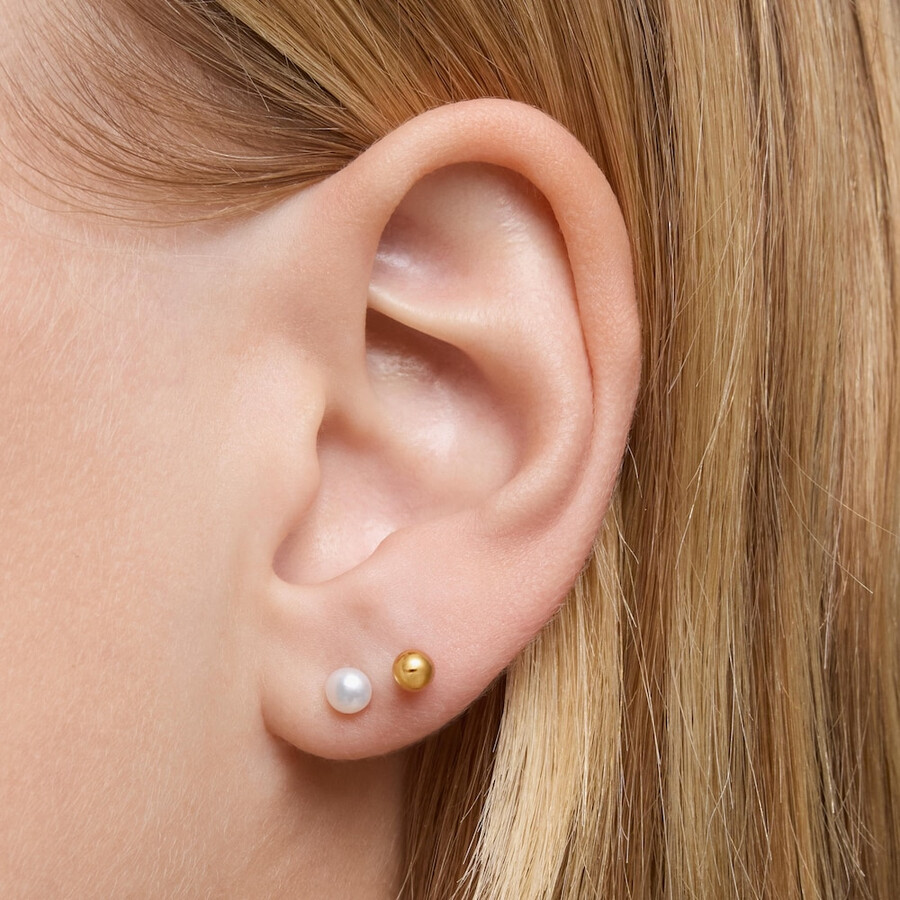 set di orecchini placcati in oro 18kt su argento con motivo tartaruga e perle coltivate virtual garden
