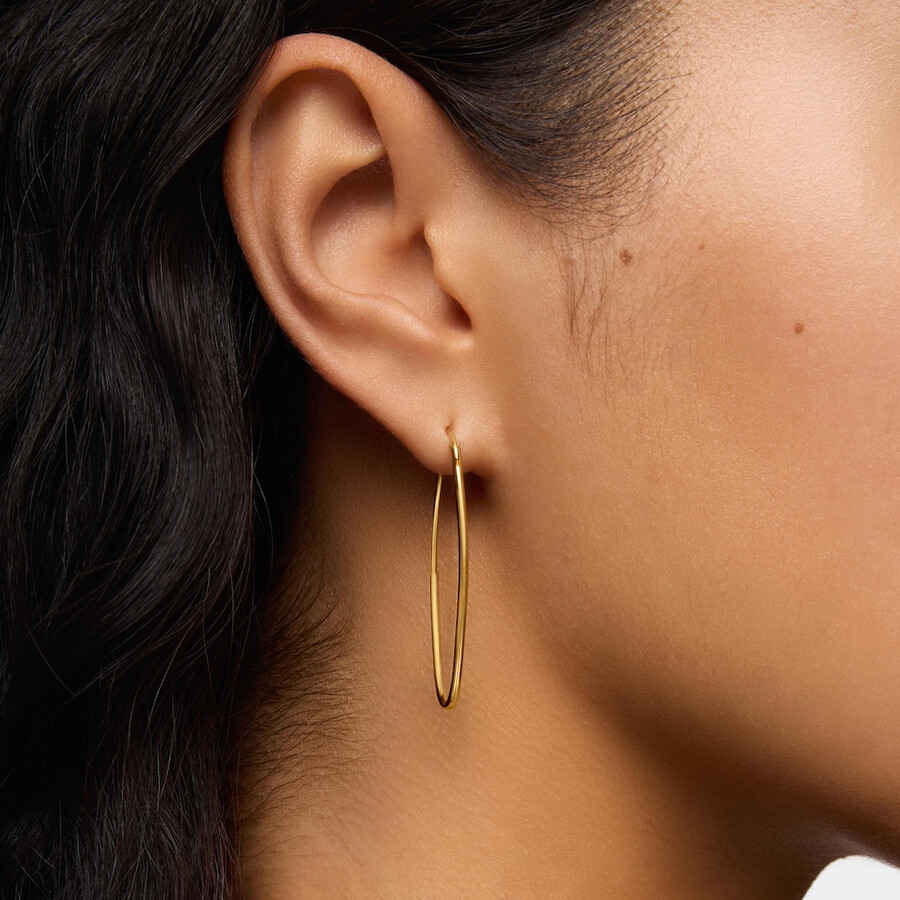 orecchini a cerchio corti placcati in oro 18kt su argento con motivo tous yagrumo