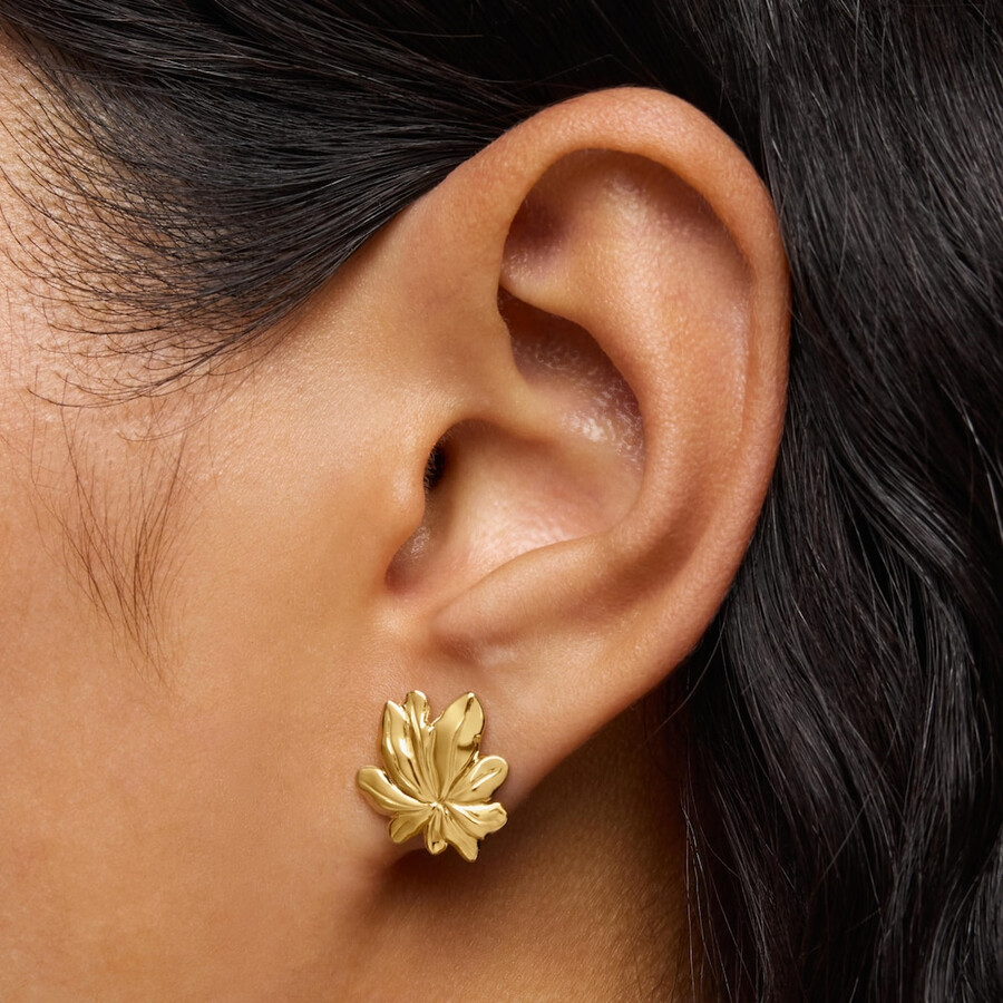 orecchini placcati in oro 18kt su argento con motivo yagrumo