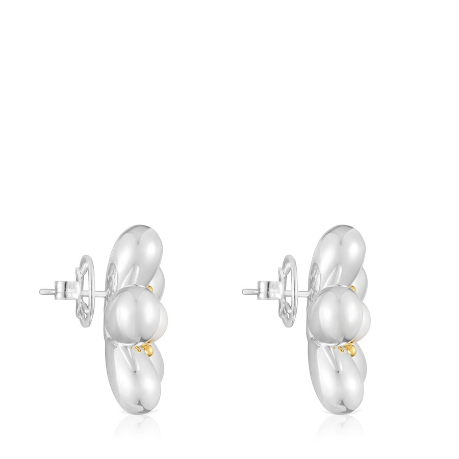 orecchini a fiore bicolore con perle coltivate da 27 mm margherita