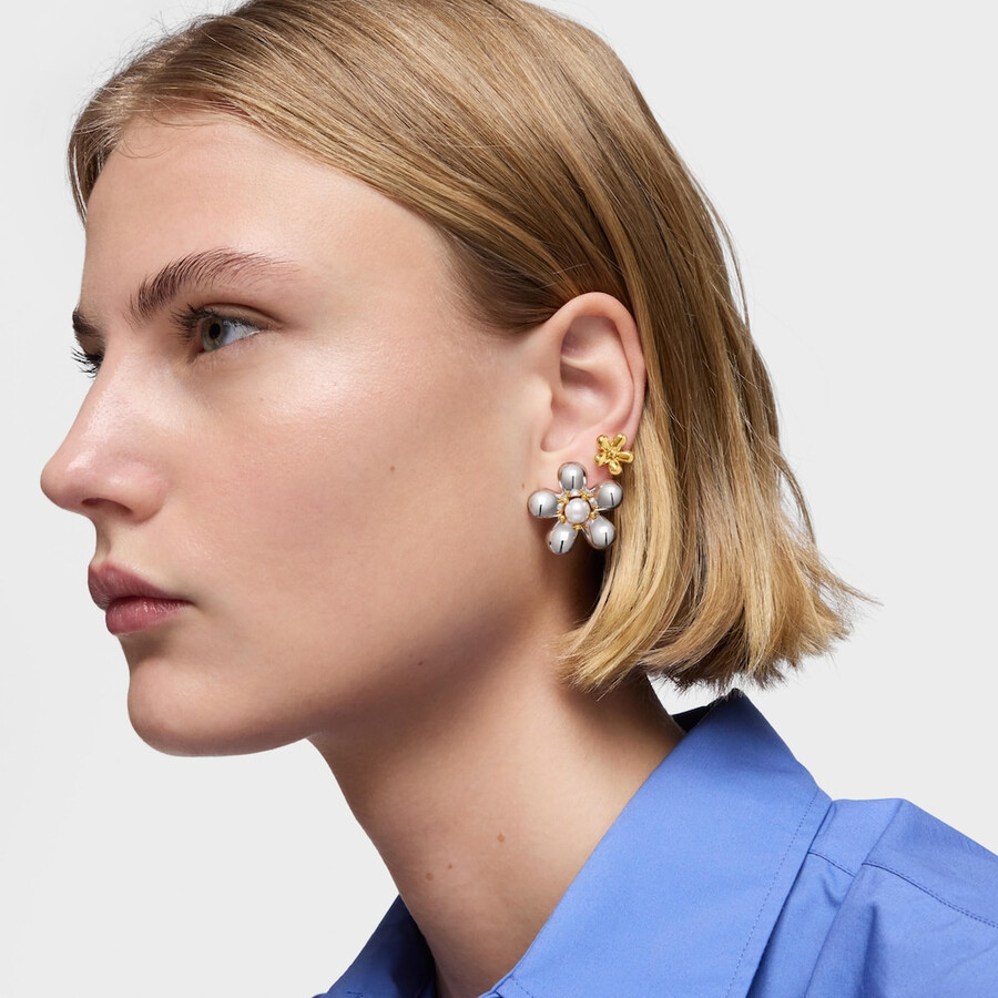 orecchini a fiore bicolore con perle coltivate da 27 mm margherita