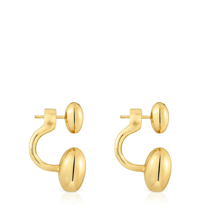 orecchini corti placcati in oro 18kt su argento con motivo a cuore garden of love