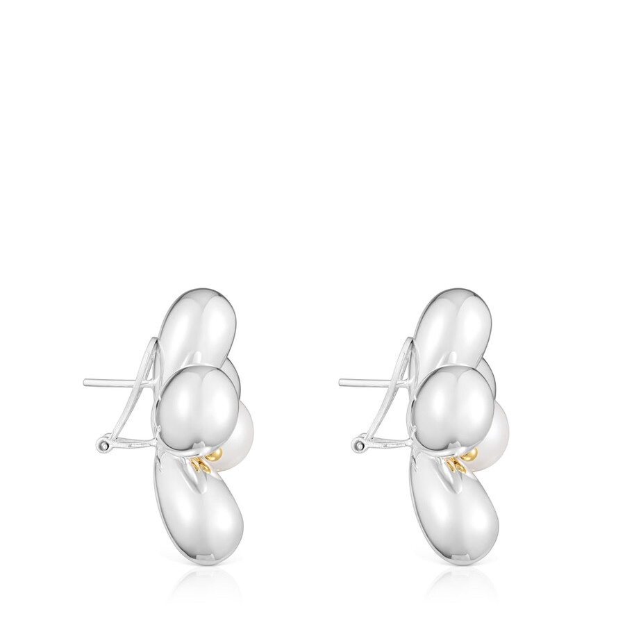 orecchini a fiore bicolore con perle coltivate da 36 mm margherita