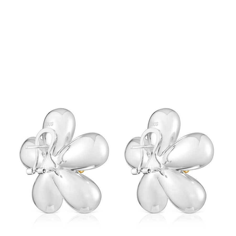 orecchini a fiore bicolore con perle coltivate da 36 mm margherita