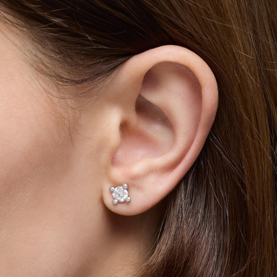 orecchino singolo in platino con diamante di laboratorio da 050 ct tous shine lgd