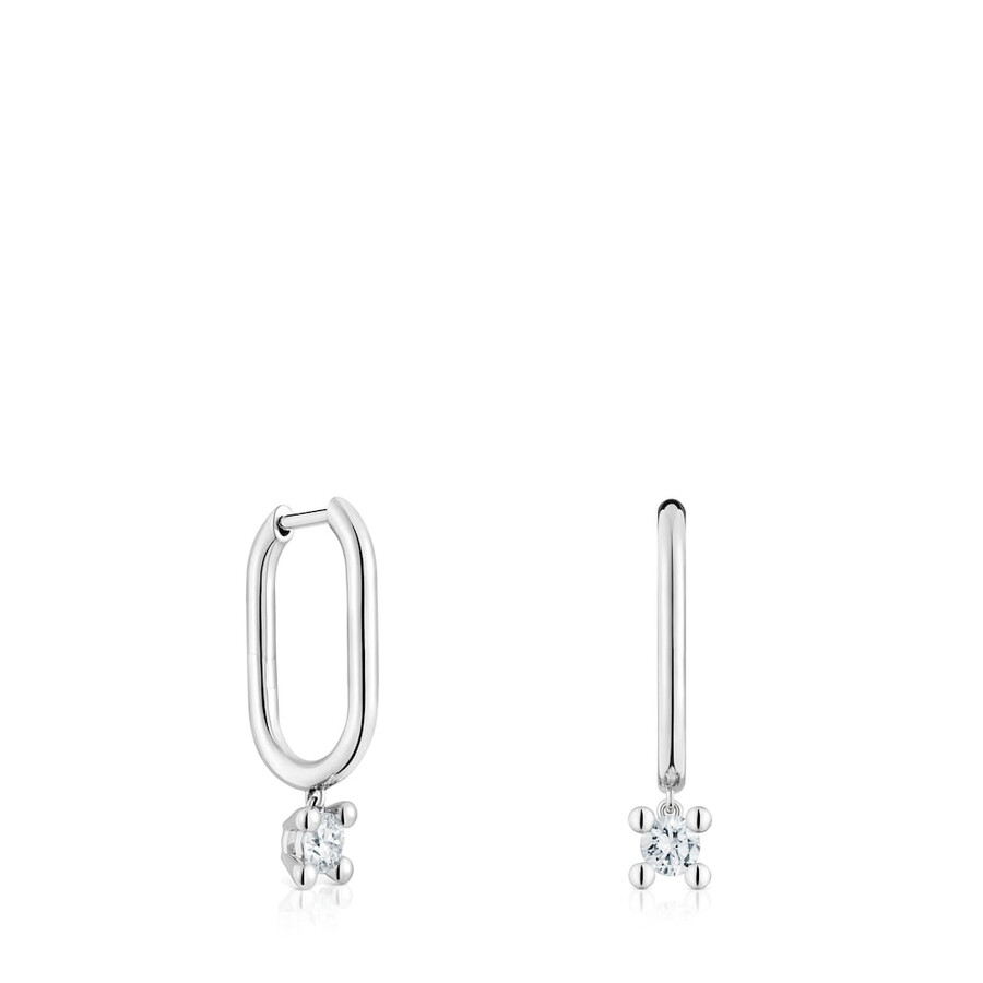 orecchini a cerchio in platino con diamanti coltivati in laboratorio da 036 ct tous shine lgd