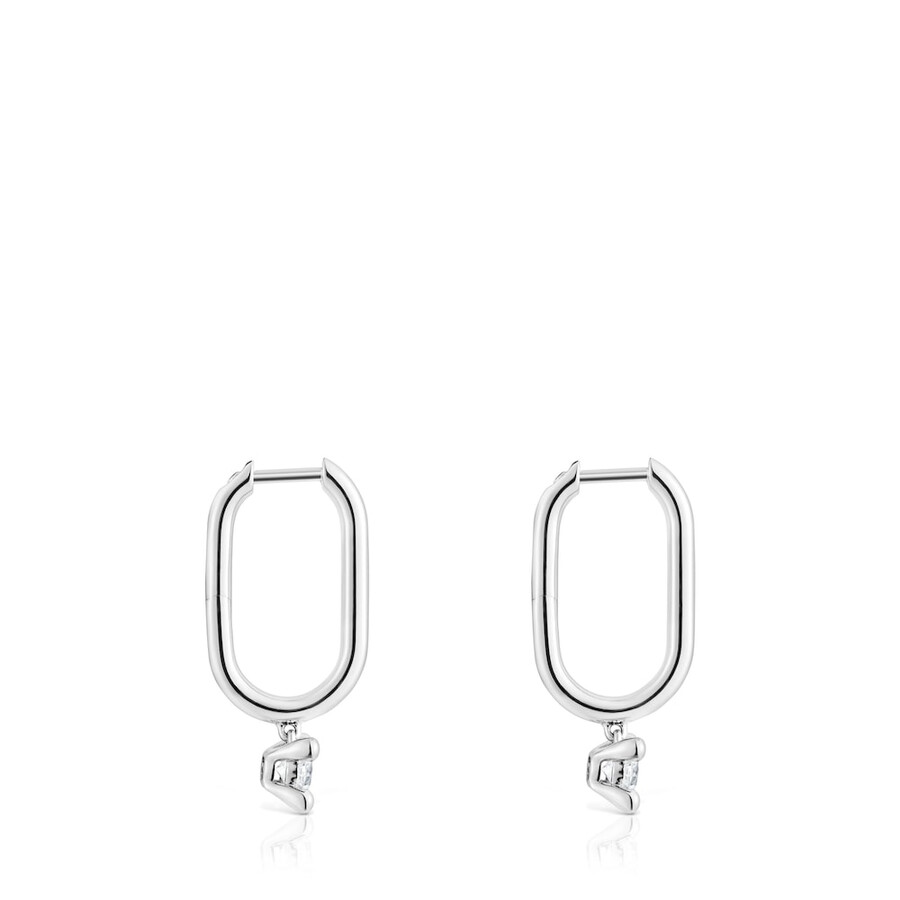 orecchini a cerchio in platino con diamanti coltivati in laboratorio da 036 ct tous shine lgd