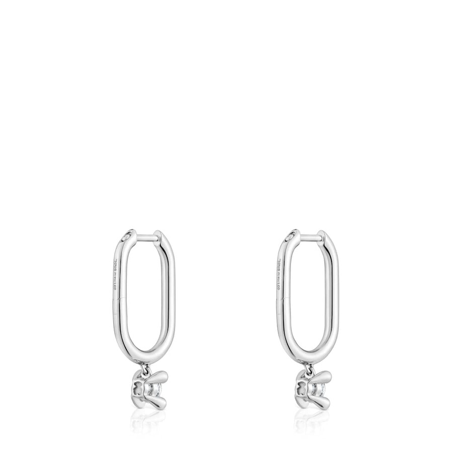 orecchini a cerchio in platino con diamanti coltivati in laboratorio da 036 ct tous shine lgd