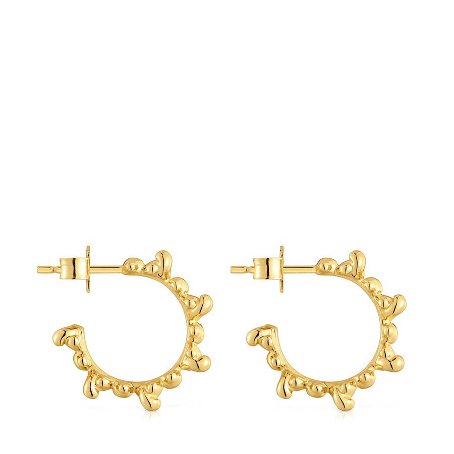 orecchini a cerchio bold bear da 12 mm con placcatura in oro 18kt su argento