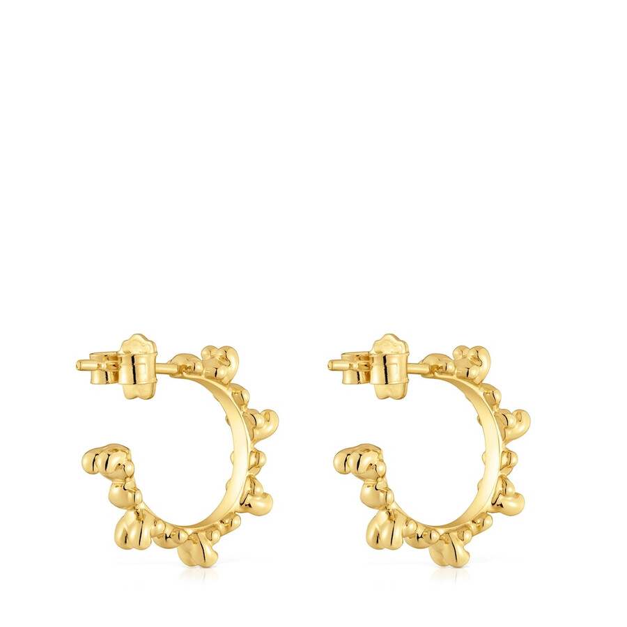 orecchini a cerchio bold bear da 12 mm con placcatura in oro 18kt su argento