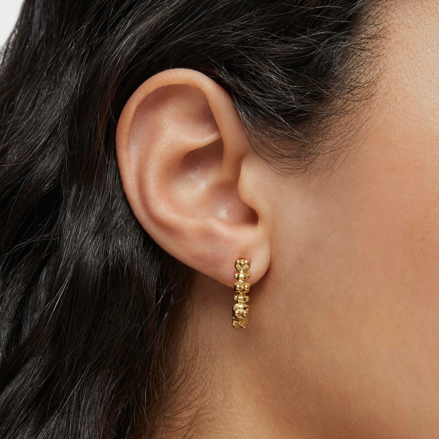 orecchini a cerchio bold bear da 12 mm con placcatura in oro 18kt su argento
