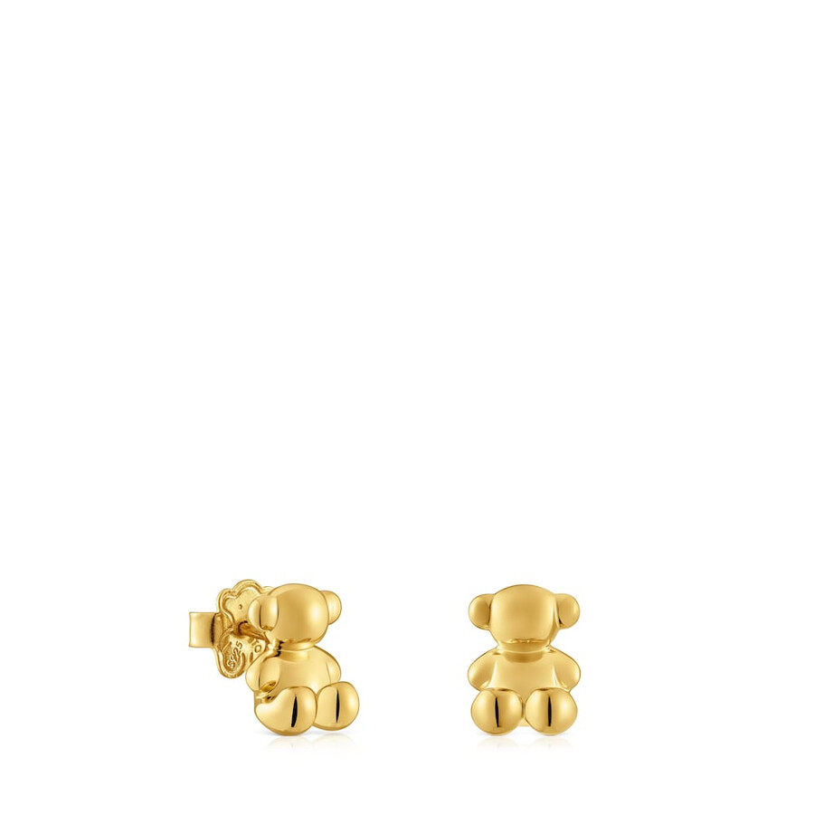 orecchini bold bear da 10 mm con placcatura in oro 18kt su argento