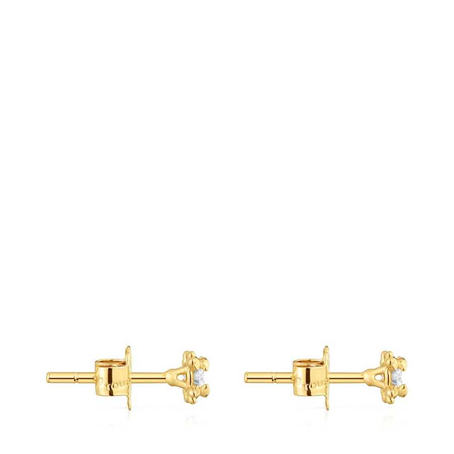 orecchini placcati in oro 18kt da 4 mm su argento con diamanti coltivati in laboratorio pillole di colore