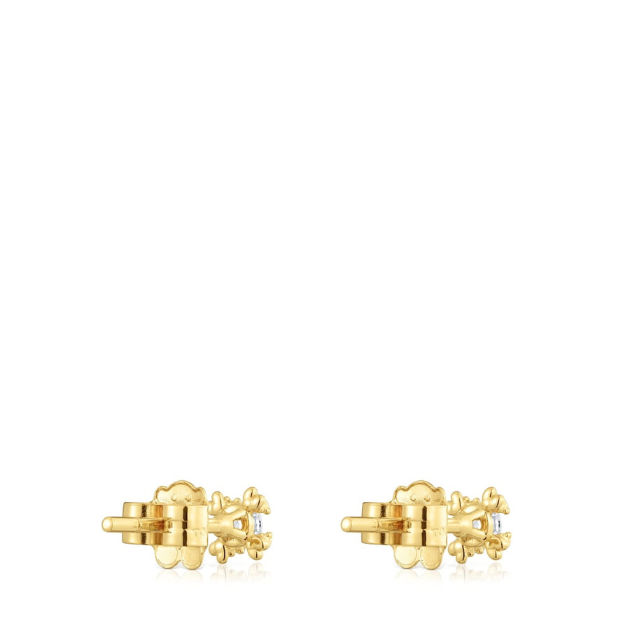 orecchini placcati in oro 18kt da 4 mm su argento con diamanti coltivati in laboratorio pillole di colore