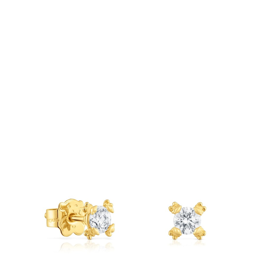 orecchini in argento placcato oro 18kt da 6 mm con diamanti coltivati in laboratorio tous color lab