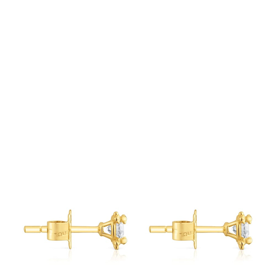 orecchini in argento placcato oro 18kt da 6 mm con diamanti coltivati in laboratorio tous color lab