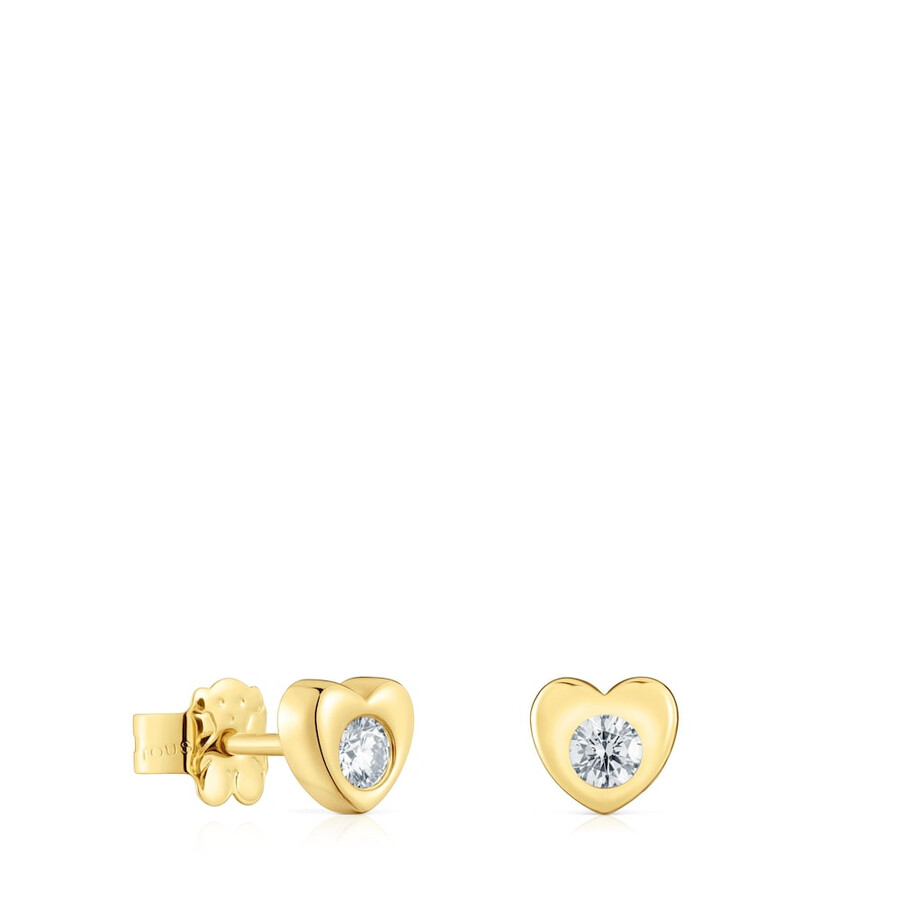 orecchini a forma di cuore in oro da 6 mm con diamanti di laboratorio tous lili