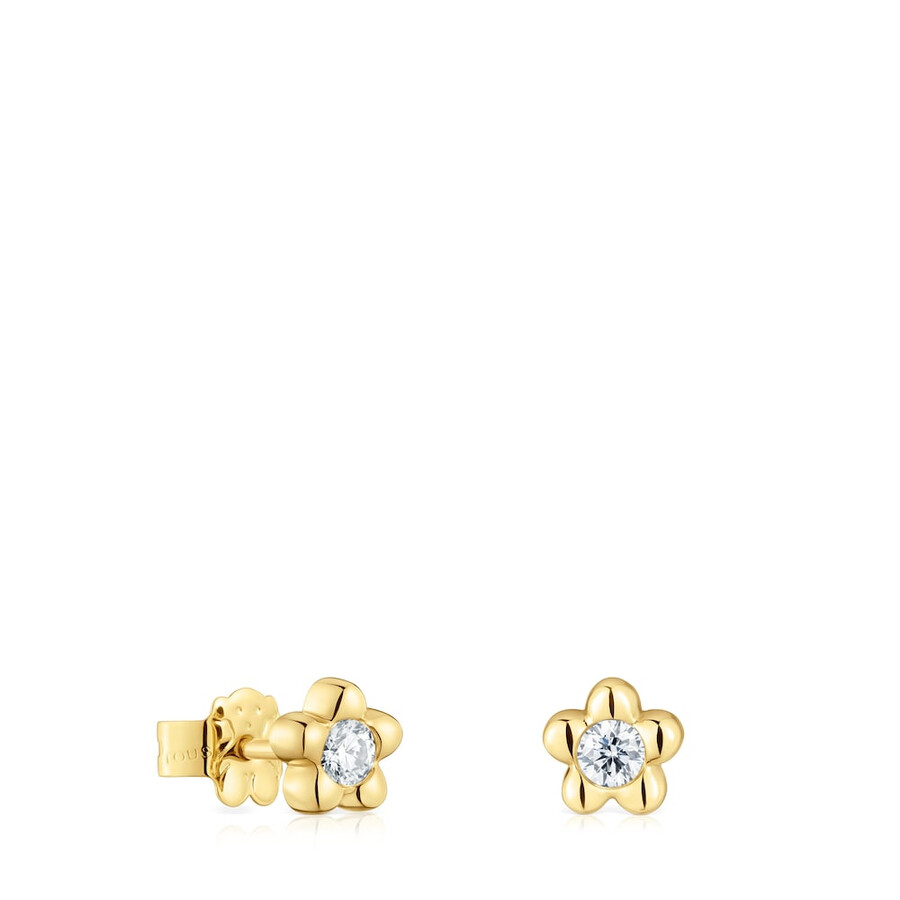 orecchini a forma di fiore in oro da 6 mm con diamanti coltivati in laboratorio tous lili