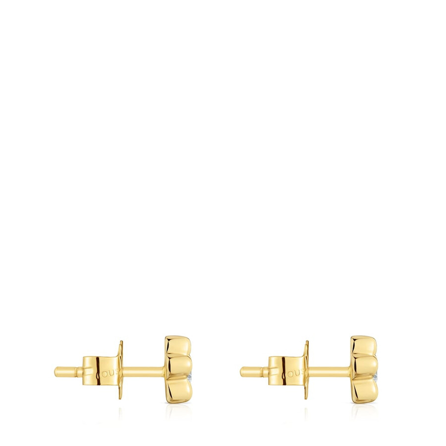 orecchini a forma di fiore in oro da 6 mm con diamanti coltivati in laboratorio tous lili