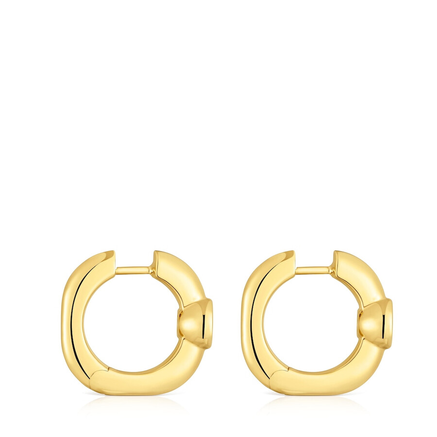 orecchini a cerchio da 18 mm con placcatura in oro 18kt su argento e diamanti coltivati in laboratorio linea lgd