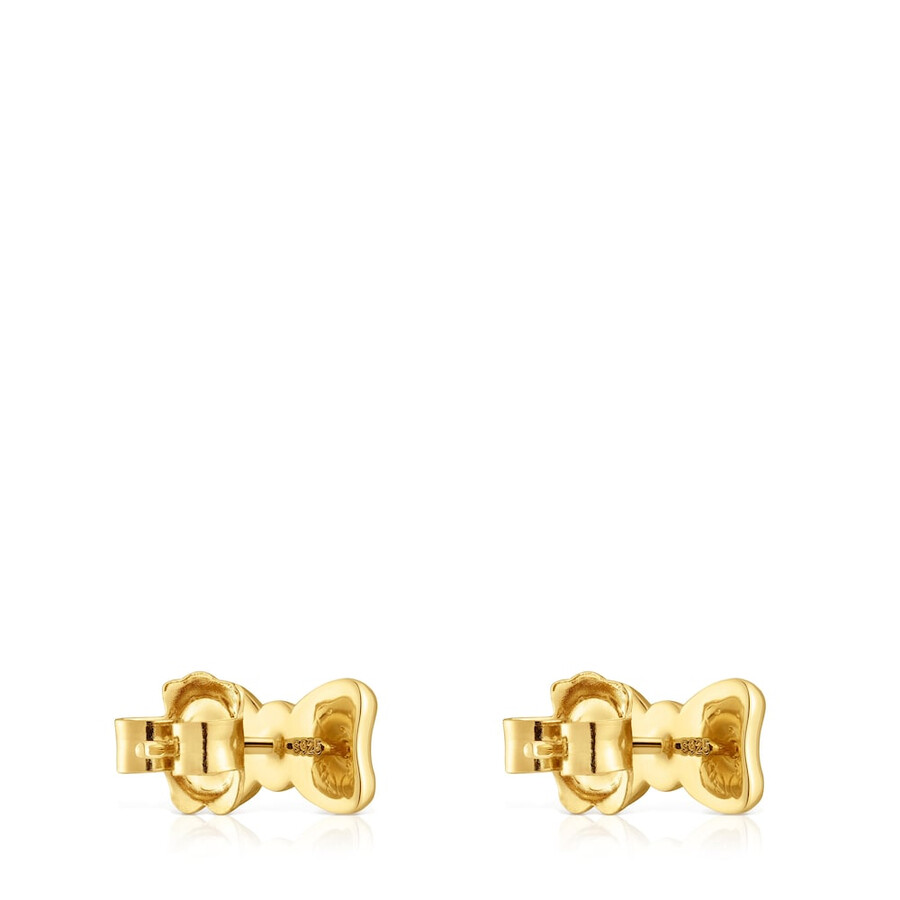 orecchini a fiocco con placcatura in oro 18kt su nastro tous in argento