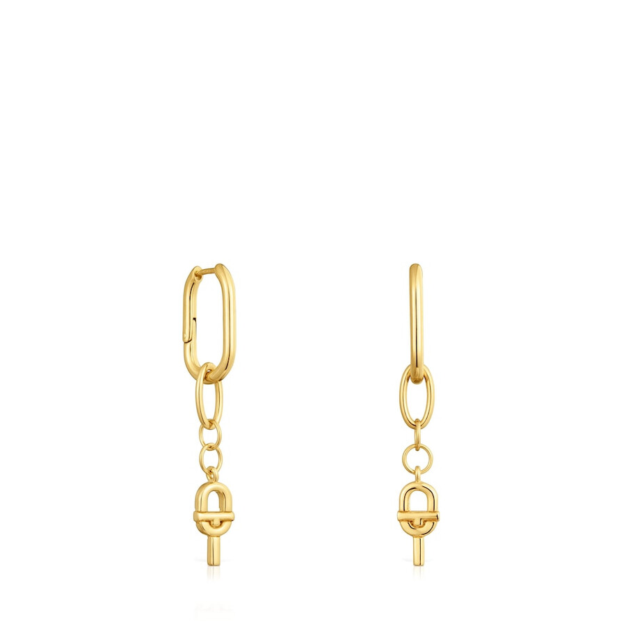 orecchini a cerchio lunghi con placcatura in oro 18kt su argento tous manifesto