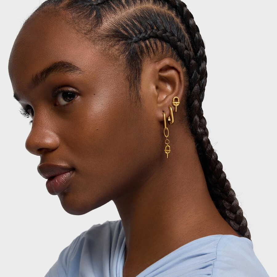 orecchini a cerchio lunghi con placcatura in oro 18kt su argento tous manifesto