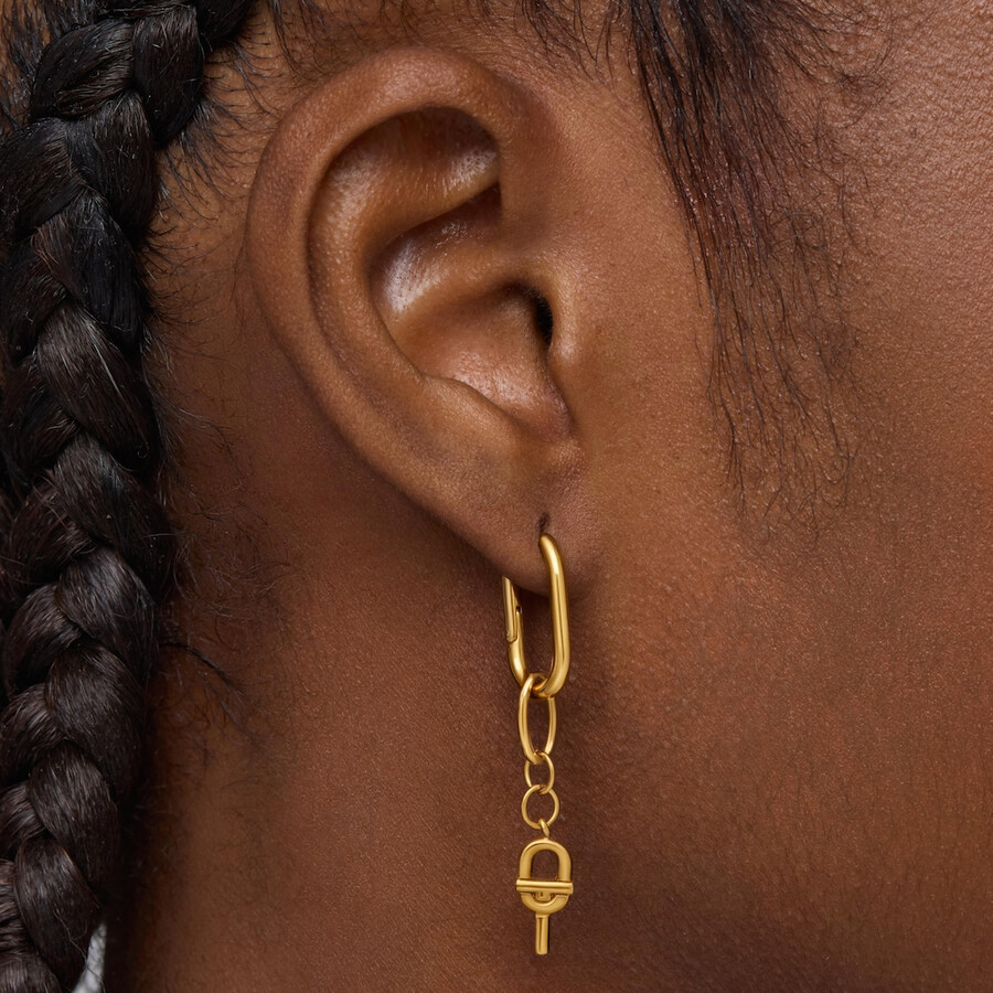 orecchini a cerchio lunghi con placcatura in oro 18kt su argento tous manifesto