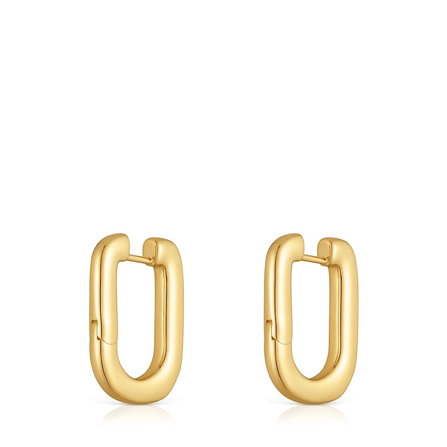orecchini a cerchio con placcatura in oro 18kt su argento e onice line