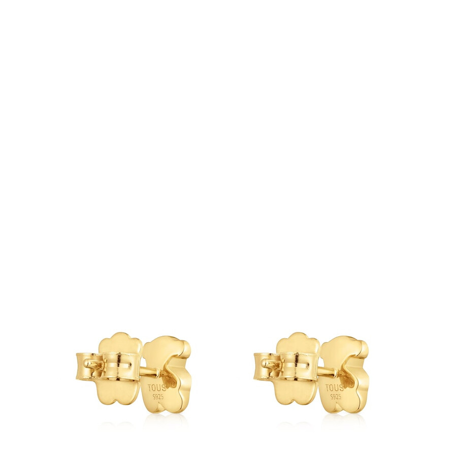 orecchini con orso e placcatura in oro 18kt su argento icon metal