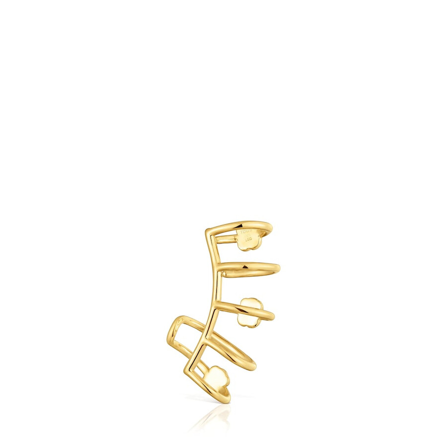 earcuff con placcatura in oro 18 carati su argento e pietre preziose coltivate in laboratorio icon color lgg