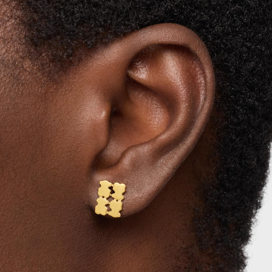 orecchini con placcatura in oro 18kt su argento tous sweet 40s