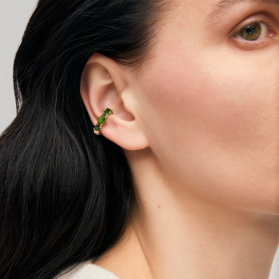 orecchino earcuff in oro con tormalina peridoto e diopside cromato tous atelier