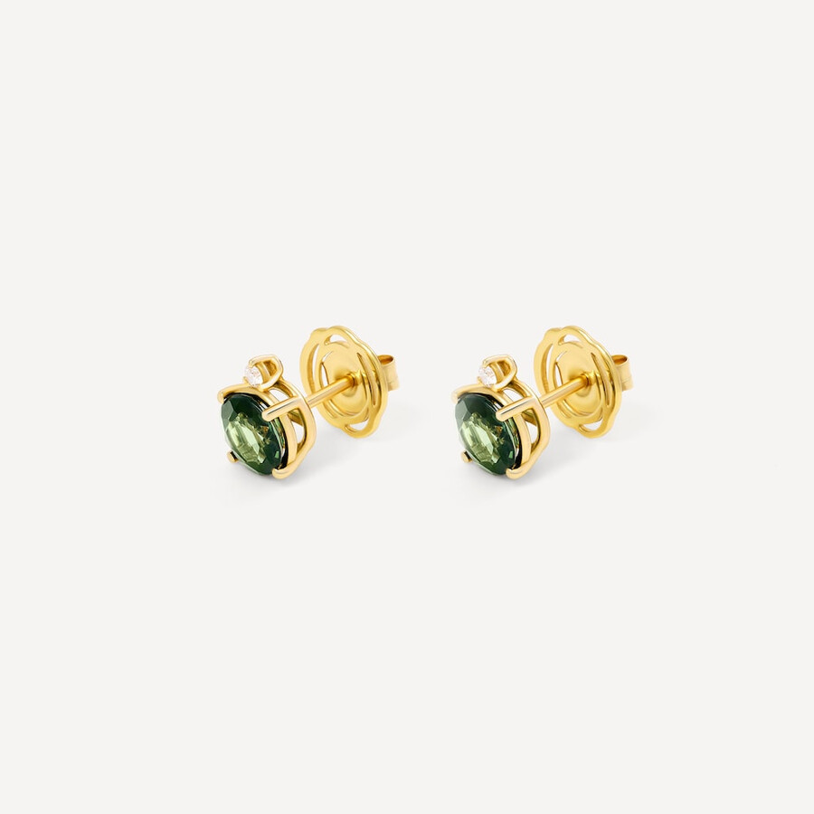 orecchini in oro con tormalina verde e diamanti tous atelier