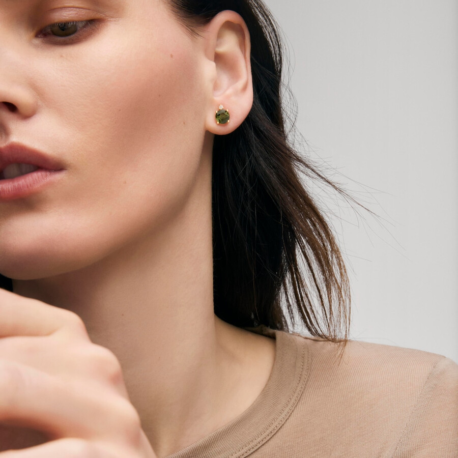 orecchini in oro con tormalina verde e diamanti tous atelier