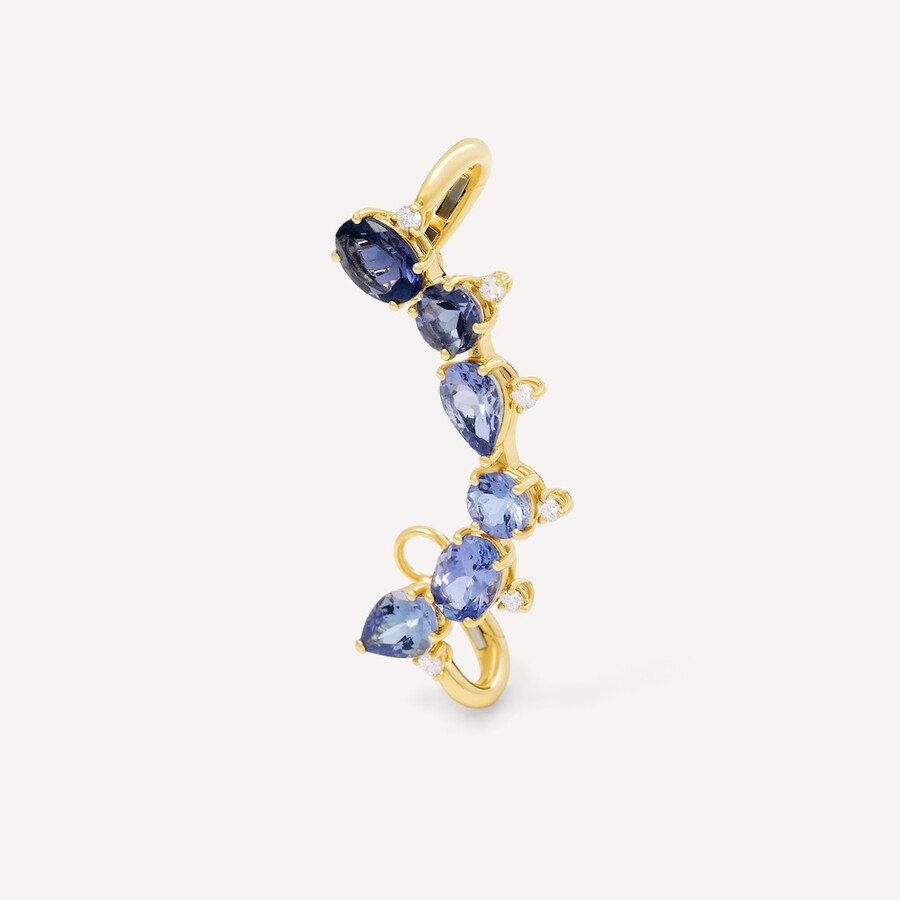 orecchino earcuff in oro con tanzanite iolite e diamanti tous atelier