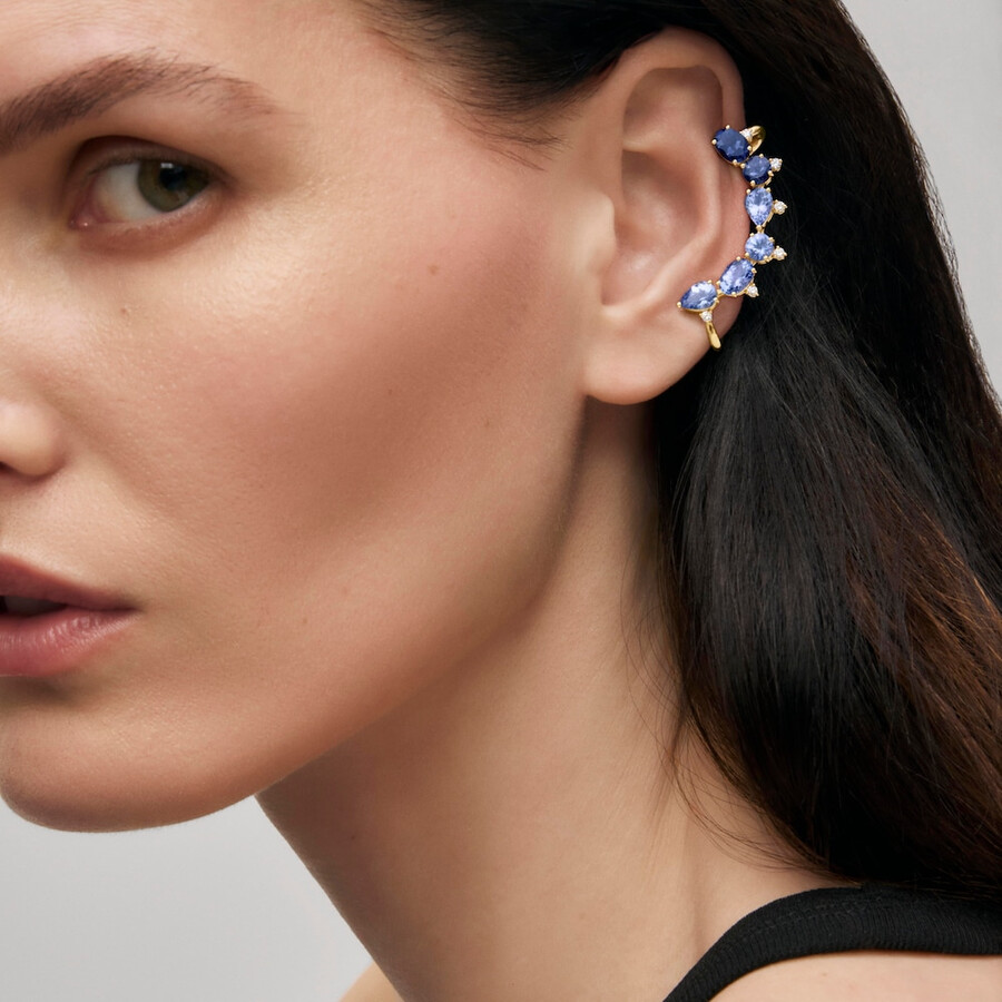 orecchino earcuff in oro con tanzanite iolite e diamanti tous atelier