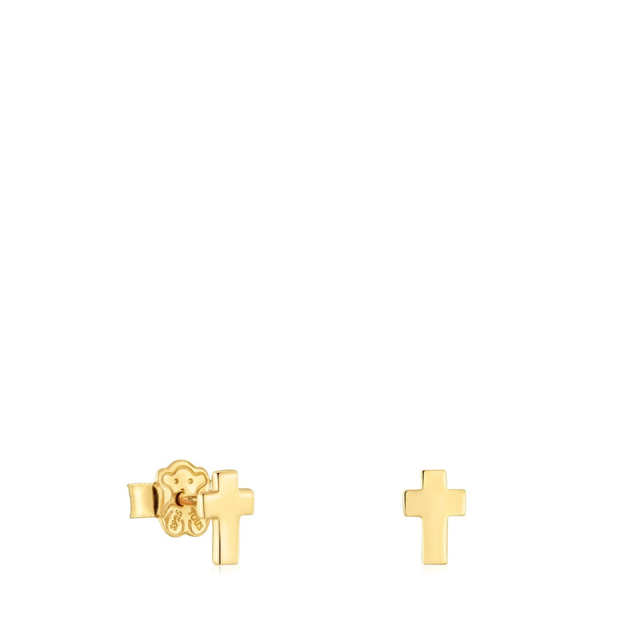 orecchini a croce con placcatura in oro 18kt su argento tous motifs