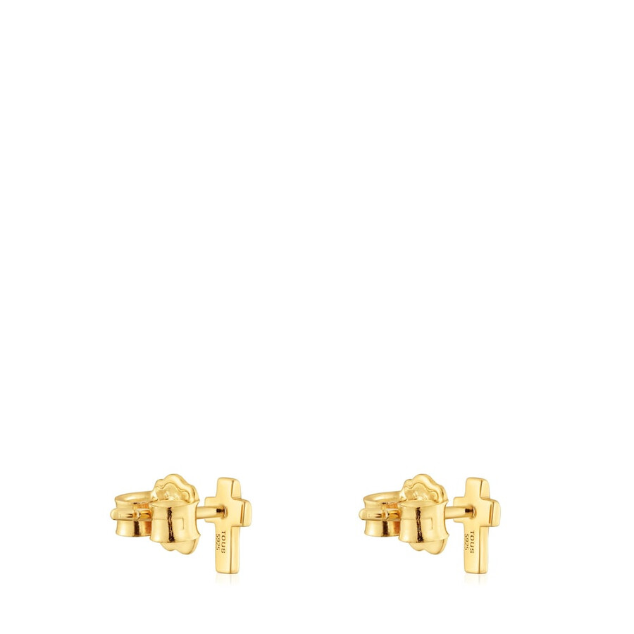orecchini a croce con placcatura in oro 18kt su argento tous motifs