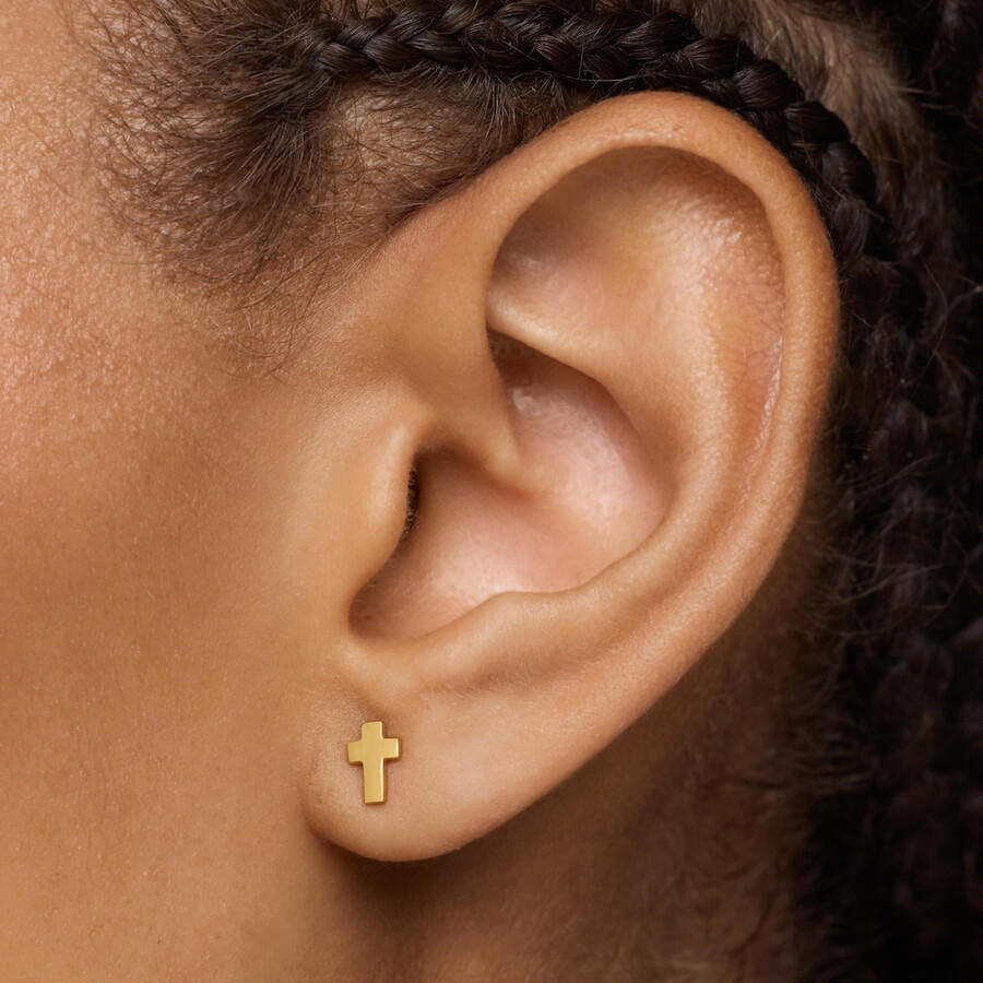 orecchini a croce con placcatura in oro 18kt su argento tous motifs