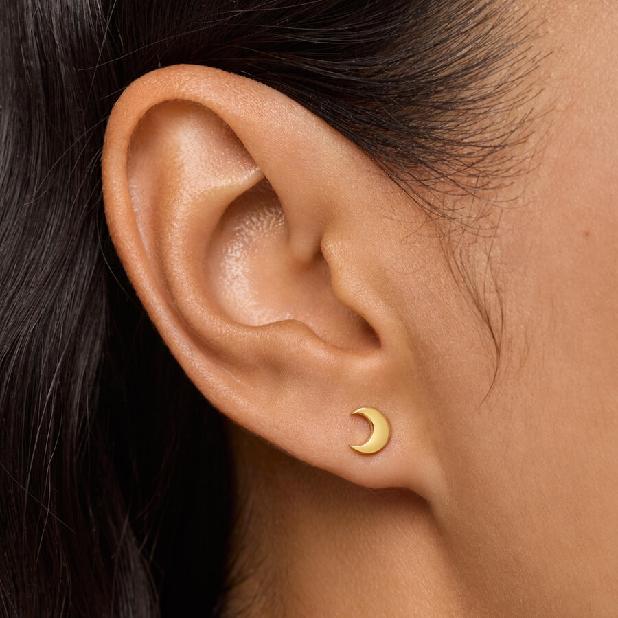 orecchini a forma di luna con placcatura in oro 18kt su argento tous motifs