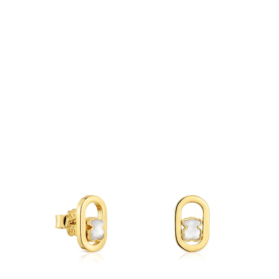 orecchini con placcatura in oro 18kt su argento e madreperla tous camille